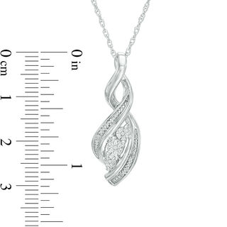 Diamond Accent Three Stone Twist Pendant in Sterling Silver|Peoples Jewellers