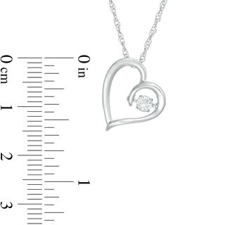 Unstoppable Love™ Lab-Created White Sapphire Tilted Heart Pendant in Sterling Silver|Peoples Jewellers