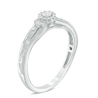 0.04 CT. T.W. Diamond Vintage Style Promise Ring in Sterling Silver|Peoples Jewellers
