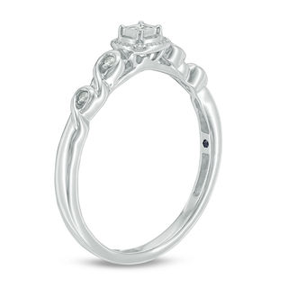 0.04 CT. T.W. Diamond Vintage-Style Promise Ring in Sterling Silver|Peoples Jewellers