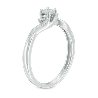 0.04 CT. T.W. Quad Princess-Cut Diamond Promise Ring in Sterling Silver|Peoples Jewellers