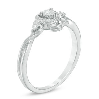 0.04 CT. T.W. Diamond Heart Promise Ring in Sterling Silver|Peoples Jewellers