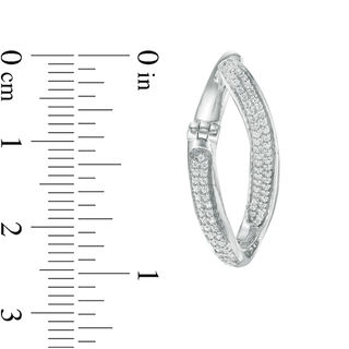 0.45 CT. T.W. Diamond Twist Hoop Earrings in 10K White Gold|Peoples Jewellers