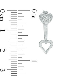 0.09 CT. T.W. Diamond Heart Front/Back Earrings in Sterling Silver|Peoples Jewellers