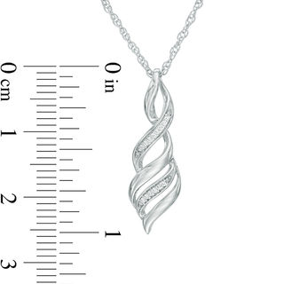Diamond Accent Flame Pendant in 10K White Gold|Peoples Jewellers