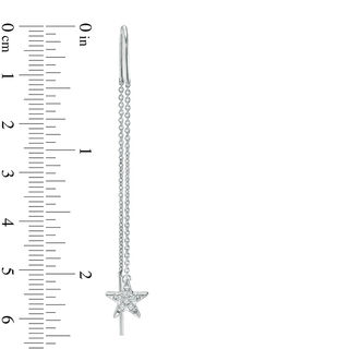 0.09 CT. T.W. Diamond Star Threader Earrings in Sterling Silver|Peoples Jewellers