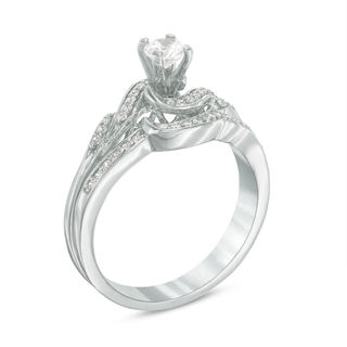 0.30 CT. T.W. Diamond Bypass Bridal Set in Sterling Silver|Peoples Jewellers