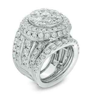 7.00 CT. T.W. Composite Diamond Frame Three Piece Bridal Set in 14K White Gold|Peoples Jewellers
