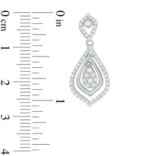 0.70 CT. T.W. Diamond Triple Teardrop Earrings in 10K White Gold|Peoples Jewellers