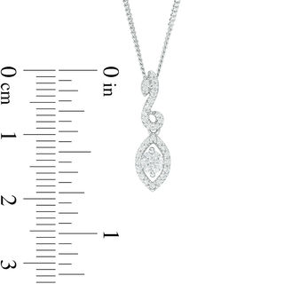 0.25 CT. T.W. Certified Canadian Diamond Marquise Swirl Pendant in 14K White Gold (I/I2) - 17"|Peoples Jewellers