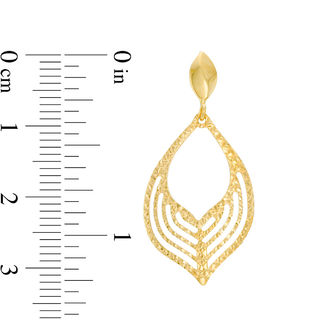 Made in Italy Diamond-Cut Open Flame Drop Earrings in 10K Gold|Peoples Jewellers