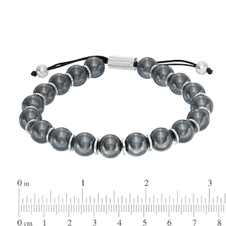 Men's 10.0mm Hematite Bolo Bracelet in Sterling Silver - 8.25"|Peoples Jewellers