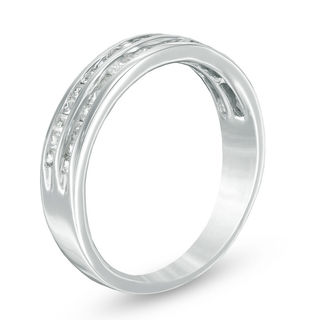 0.45 CT. T.W. Princess-Cut Diamond Double Row Wedding Band in 10K White Gold|Peoples Jewellers