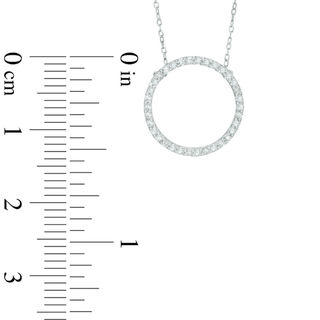0.16 CT. T.W. Diamond Open Circle Necklace in 10K White Gold - 17"|Peoples Jewellers