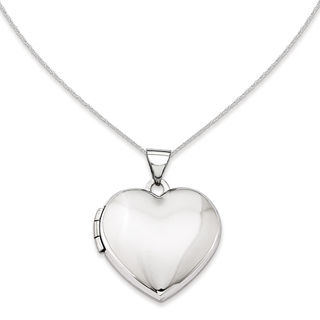 Polished Heart Locket in 14K White Gold|Peoples Jewellers