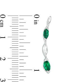 Marquise Lab-Created Emerald Twist Crawler Earrings in Sterling Silver|Peoples Jewellers