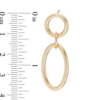 Interlocking Open Drop Earrings in 10K Gold|Peoples Jewellers