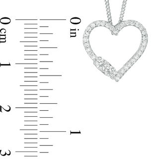Ever Us™ 0.25 CT. T.W. Two-Stone Diamond Heart Pendant in 14K White Gold - 19"|Peoples Jewellers