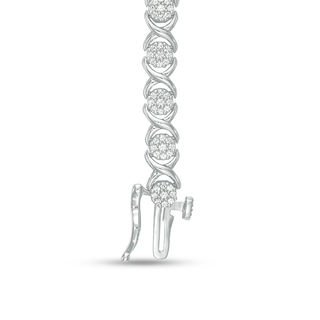 1.00 CT. T.W. Composite Diamond "XO" Link Bracelet in 10K White Gold - 7.5"|Peoples Jewellers