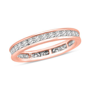 0.95 CT. T.W. Diamond Channel Set Eternity Wedding Band in 14K Rose Gold|Peoples Jewellers