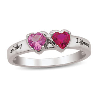 Two heart birthstone deals ring