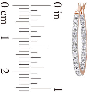 0.25 CT. T.W. Diamond Inside-Out Hoop Earrings in 10K Rose Gold|Peoples Jewellers