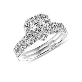 0.77 CT. T.W. Heart-Shaped Diamond Frame Bridal Set in 14K White Gold|Peoples Jewellers