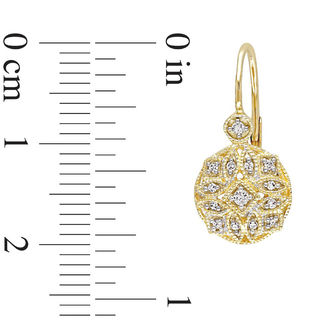0.13 CT. T.W. Diamond Vintage-Style Drop Earrings in 14K Gold|Peoples Jewellers