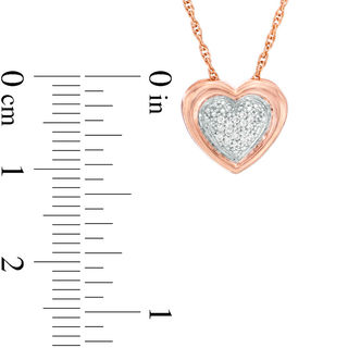 Diamond Accent Heart Pendant in Sterling Silver with 14K Rose Gold Plate|Peoples Jewellers