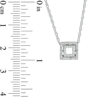 0.09 CT. T.W. Diamond Double Square Pendant in Sterling Silver|Peoples Jewellers