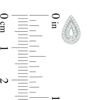 0.15 CT. T.W. Diamond Double Teardrop Stud Earrings in Sterling Silver|Peoples Jewellers