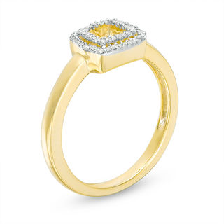 0.09 CT. T.W. Diamond Double Square Ring in 10K Gold|Peoples Jewellers