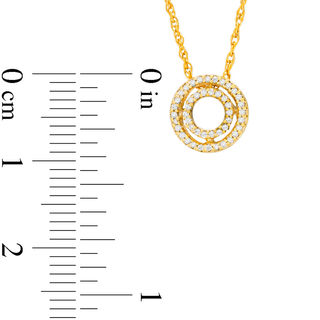 Diamond Accent Double Circle Pendant in 10K Gold|Peoples Jewellers