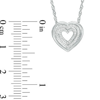 0.09 CT. T.W. Diamond Triple Heart Pendant in Sterling Silver|Peoples Jewellers