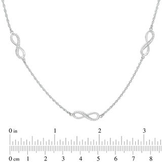 0.23 CT. T.W. Diamond Infinity Station Necklace in Sterling Silver|Peoples Jewellers