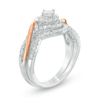 0.45 CT. T.W. Diamond Frame Bypass Bridal Set in 10K Two-Tone Gold|Peoples Jewellers