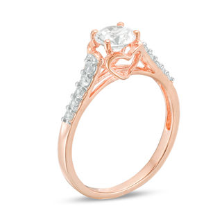Lab-Created White Sapphire Engagement Ring in 10K Rose Gold|Peoples Jewellers