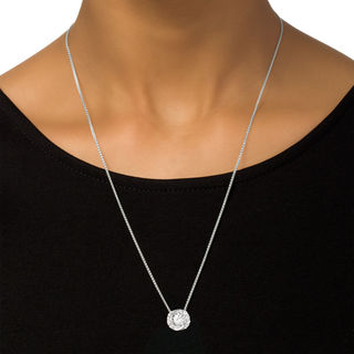 0.45 CT. T.W. Diamond Swirl Frame Bolo Necklace in Sterling Silver - 30"|Peoples Jewellers