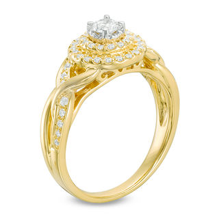 0.50 CT. T.W. Diamond Double Frame Engagement Ring in 10K Gold|Peoples Jewellers