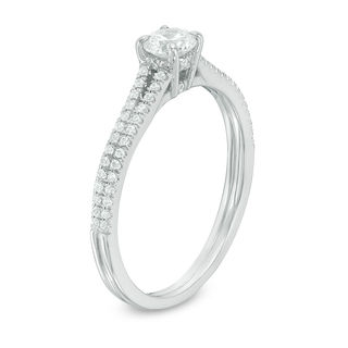 CT. T.W. Diamond Split Shank Engagement Ring in 14K White Gold|Peoples Jewellers