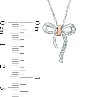 Aquamarine Bow Necklace in Sterling Silver and 10K Rose Gold|Peoples Jewellers