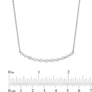 Lab-Created White Sapphire Necklace in 10K White Gold|Peoples Jewellers