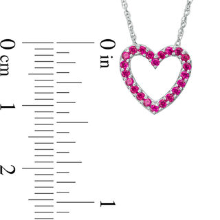 Lab-Created Ruby Heart Pendant in Sterling Silver|Peoples Jewellers
