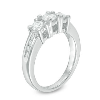 0.70 CT. T.W. Diamond Three Stone Ring in 10K White Gold|Peoples Jewellers