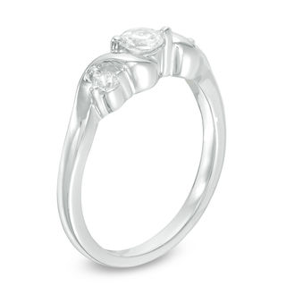 0.37 CT. T.W. Diamond Three Stone Twist Ring in 10K White Gold|Peoples Jewellers
