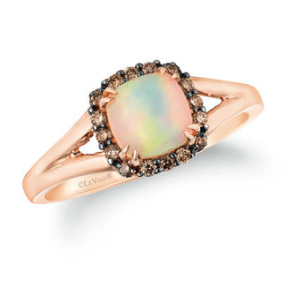Next Generation Petite Le Vian® Neopolitan Opal™ and Diamond Frame Ring in 14K Strawberry Gold™|Peoples Jewellers