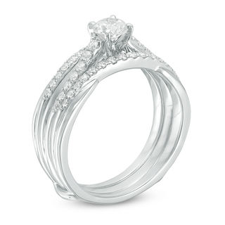0.70 CT. T.W. Diamond Bridal Set in 14K White Gold|Peoples Jewellers