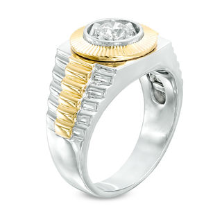 Men's 0.50 CT. Diamond Solitaire Signet Ring in 10K Two-Tone Gold|Peoples Jewellers
