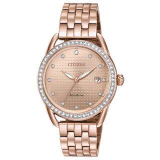 Ladies' Drive from Citizen Eco-Drive® Crystal Accent Rose-Tone Watch (Model: FE6113-57X)|Peoples Jewellers