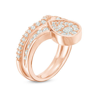 0.95 CT. T.W. Diamond Pear-Shaped Frame Bridal Set in 10K Rose Gold|Peoples Jewellers